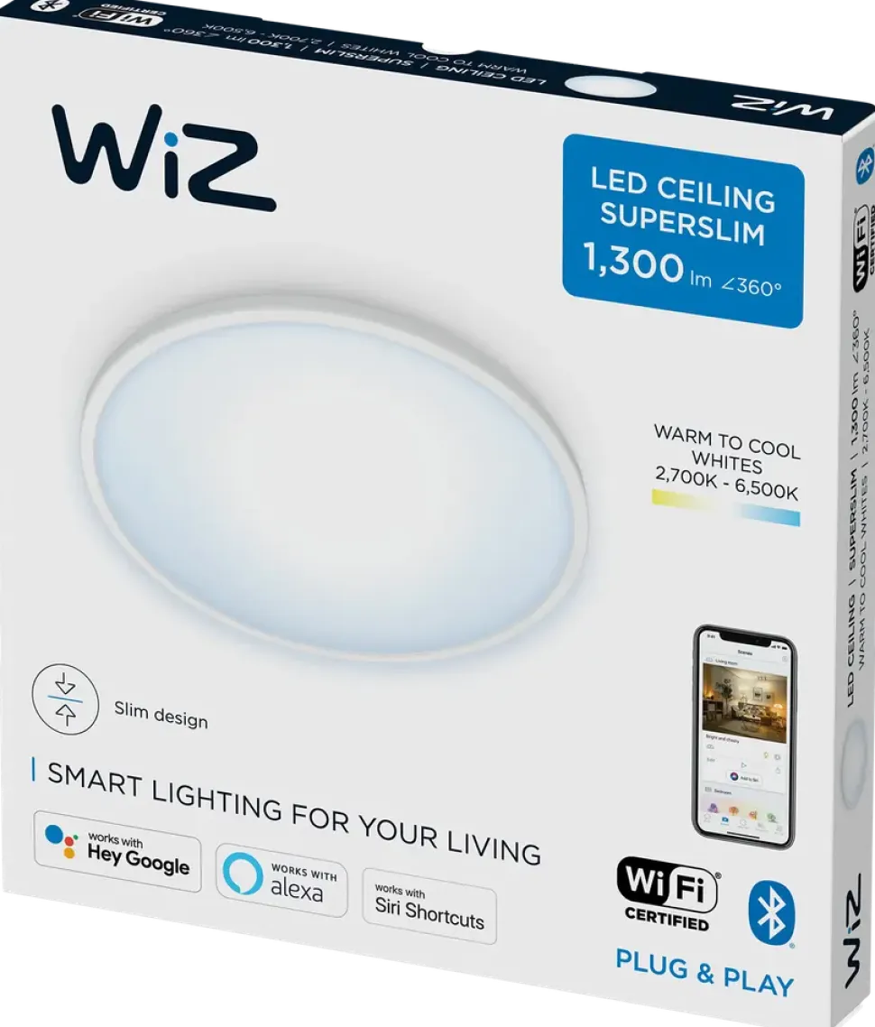 WiZ Plafond superslim Ø25cm 14W - vit
